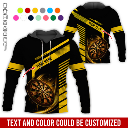 Customized Name & Text Darts Premium Hoodie, Throw Your Dart And Let It Fly, Perfect Gift For Darts Lovers, Friend, Family
