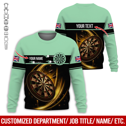 Customized Darts Sweatshirt, Personalized The National Flag Pattern Sweatshirt For Men & Women, Perfect Gift For Darts Lovers, Friend, Family