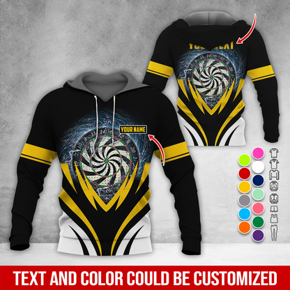 Customized Name & Text Darts Thunder Premium Hoodie, Thunder Vortex Darts Pattern Hoodie, Perfect Gift For Darts Lovers, Friend, Family