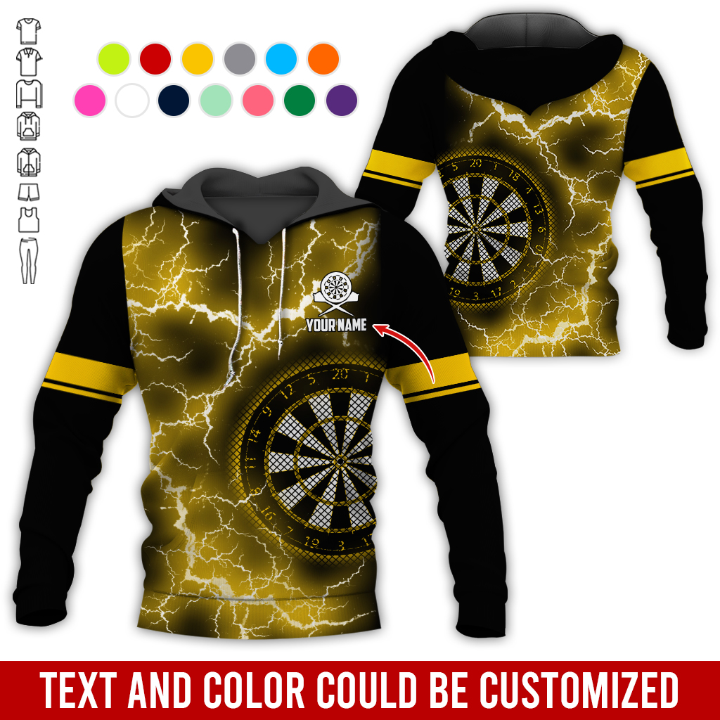 Customized Name Darts Lightning Premium Hoodie, Darts Pattern Hoodie, Perfect Gift For Darts Lovers, Friend, Family