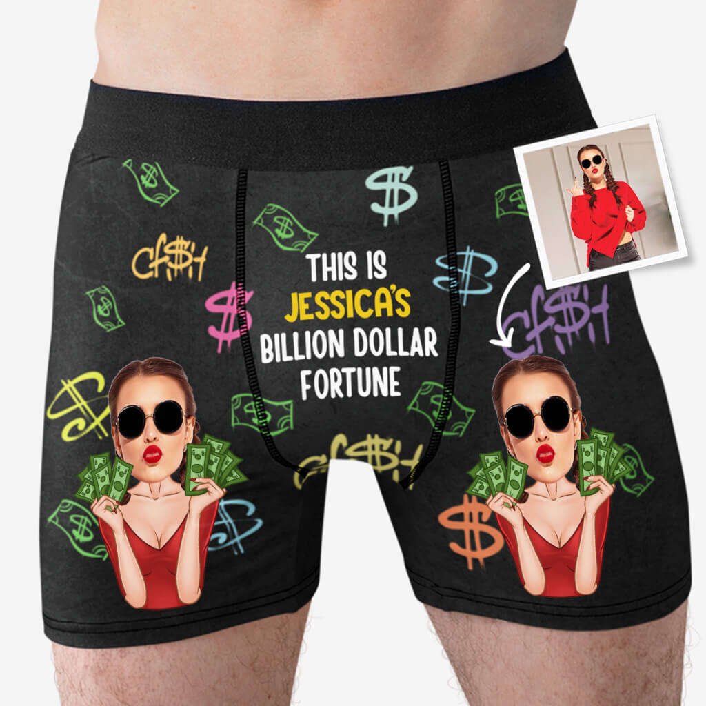 Personalized Boxers, Custom Face Underwear - Customized Billion Dollar Assets Boxer - Best Valentine Gift For Men From Lover