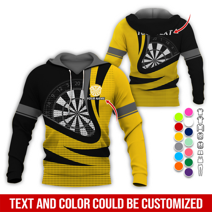 Personalized Name & Text Darts Premium Hoodie, Spot Pattern Darts Hoodie, Perfect Gift For Darts Lovers, Friend, Family