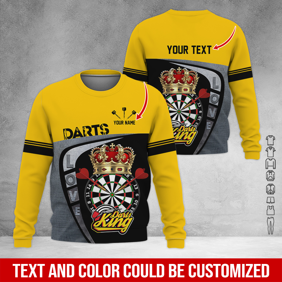 Customized Darts Sweatshirt, Personalized Name & Text Darts Sweatshirt, Darts King Sweatshirt, Perfect Gift For Darts Lovers, Friend, Family