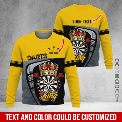 Customized Darts Sweatshirt, Personalized Name & Text Darts Sweatshirt, Darts King Sweatshirt, Perfect Gift For Darts Lovers, Friend, Family