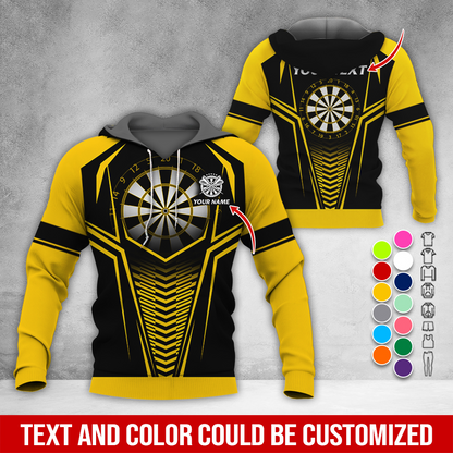 Personalized Name & Text Darts Premium Hoodie, Darts Sport Pattern Hoodie For Men & Women, Perfect Gift For Darts Lovers, Friend, Family