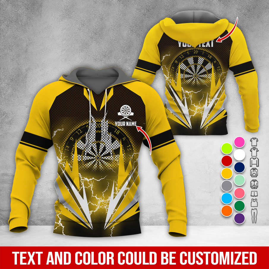 Customized Name Darts Thunder Premium Hoodie, Darts Pattern Hoodie, Perfect Gift For Darts Lovers, Friend, Family