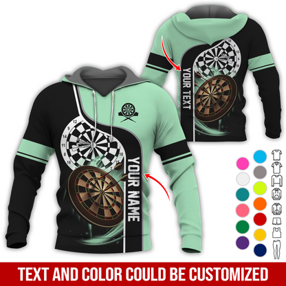 Customized Name & Text Darts Premium Hoodie, Darts Pattern Hoodie For Men & Women, Perfect Gift For Darts Lovers, Friend, Family