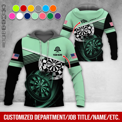 Customized Name & Text Darts Premium Hoodie, Custom National Flag, Darts Pattern Hoodie For Men & Women, Perfect Gift For Darts Lovers, Darts Player