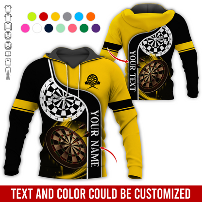 Customized Darts Premium Hoodie, Personalized Name & Text Darts Black Hoodie, Perfect Gift For Darts Lovers, Friend, Family