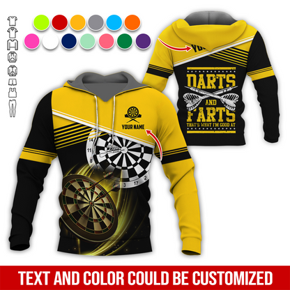 Customized Name & Text Darts Premium Hoodie, Darts & Darts That's What I'm Good At Hoodie, Perfect Gift For Darts Lovers, Darts Player