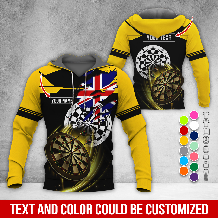 Customized Flag Darts Premium Hoodie, Custom Flag Hoodie For Men & Women, Perfect Gift For Darts Lovers, Friend, Family