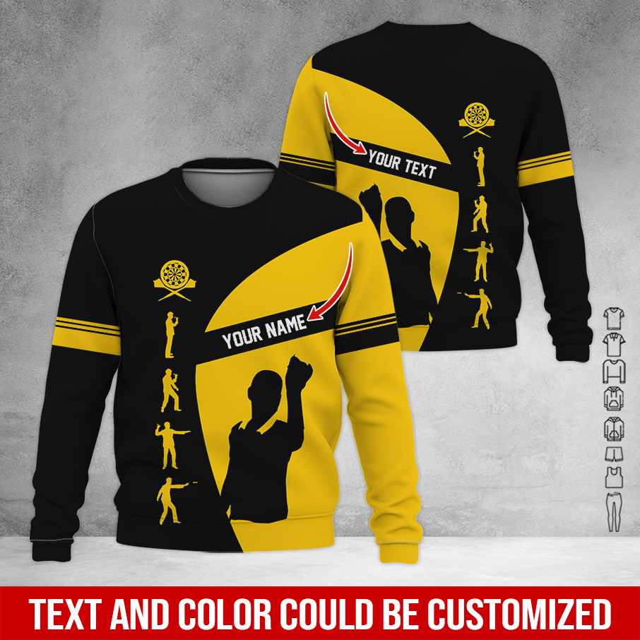Customized Darts Sweatshirt, Personalized Name Sweatshirt, How to play Darts Pattern Sweatshirt, Perfect Gift For Darts Lovers, Friend, Family
