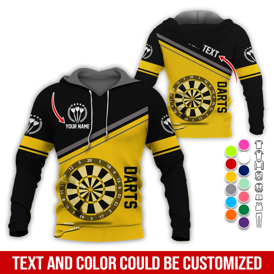 Personalized Name & Text Darts Premium Hoodie, Darts Is My Life Hoodie For Darts Player, Perfect Gift For Darts Lovers, Friend, Family