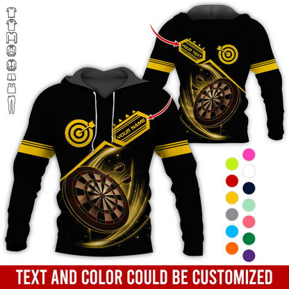 Customized Name & Text Darts Premium Hoodie, Darts Hoodie For Men & Women, Perfect Gift For Darts Lovers, Friend, Family