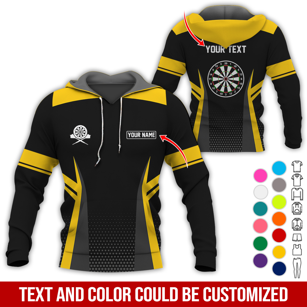 Customized Name & Text Darts Premium Hoodie, Darts Pattern Hoodie, Perfect Gift For Darts Lovers, Friend, Family
