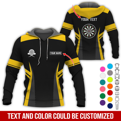Customized Name & Text Darts Premium Hoodie, Darts Pattern Hoodie, Perfect Gift For Darts Lovers, Friend, Family