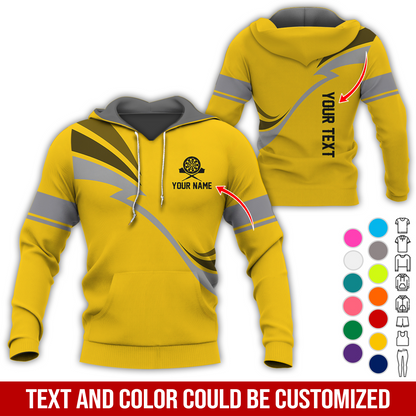 Personalized Darts Premium Hoodie, Customized Name & Text Lightning Pattern Darts Hoodie, Perfect Gift For Darts Lovers, Friend, Family