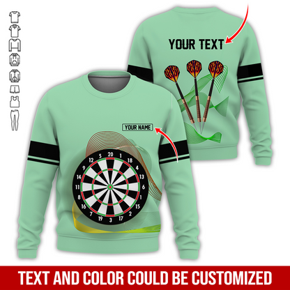 Customized Darts Sweatshirt, Personalized Name & text Sweatshirt,Black Line Pattern Sweatshirt For Men & Women, Perfect Gift For Darts Lovers, Friend, Family
