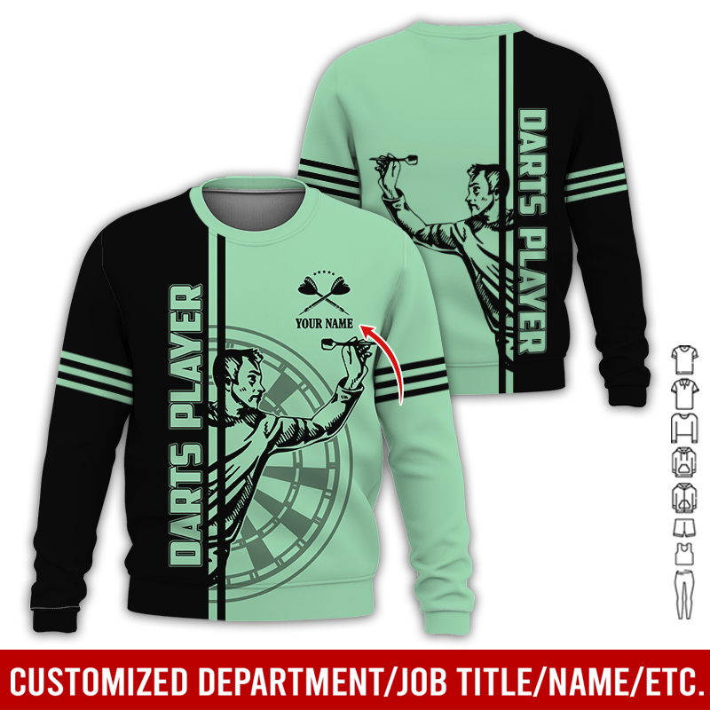 Customized Darts Sweatshirt, Men Playing Darts Pattern Sweatshirt For Men & Women, Perfect Gift For Darts Lovers, Friend, Family