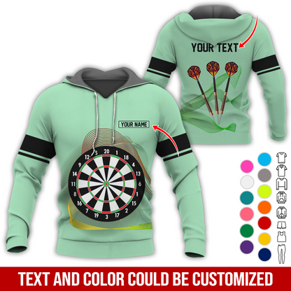 Customized Darts Premium Hoodie, Personalized Name & Text Hoodie, Black Line Pattern Hoodie For Men & Women, Perfect Gift For Darts Lovers, Friend, Family
