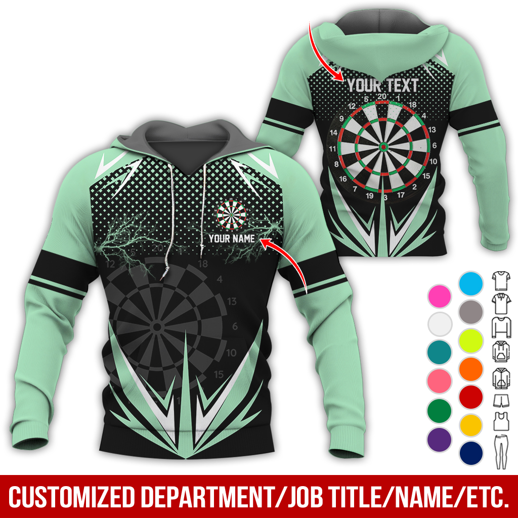 Customized American Flag Darts Premium Hoodie, Lightning & Spot Pattern Darts Hoodie, Perfect Gift For Darts Lovers, Friend, Family