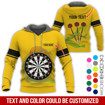 Customized Darts Premium Hoodie, Personalized Name & Text Hoodie, Black Line Pattern Hoodie For Men & Women, Perfect Gift For Darts Lovers, Friend, Family