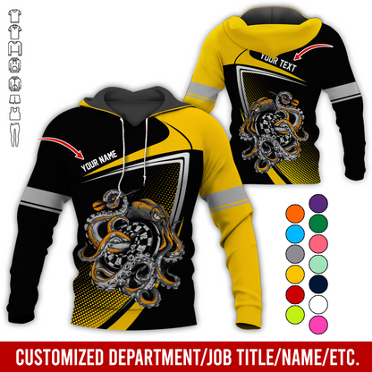 Customized Name & Text Darts Premium Hoodie, Octopus & Dartboard Pattern Darts Hoodie For Men & Women - Gift For Darts Lovers, Friend, Family