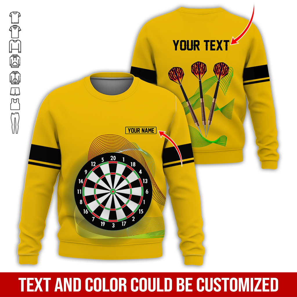 Customized Darts Sweatshirt, Personalized Name & text Sweatshirt,Black Line Pattern Sweatshirt For Men & Women, Perfect Gift For Darts Lovers, Friend, Family