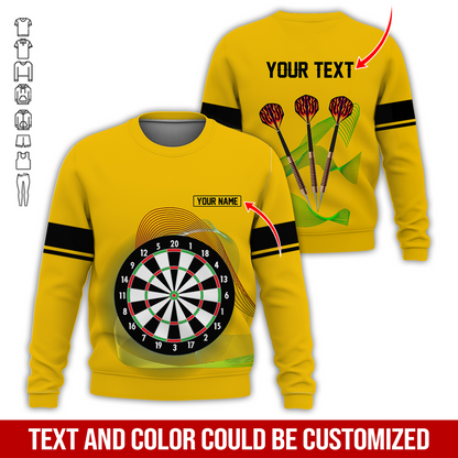 Customized Darts Sweatshirt, Personalized Name & text Sweatshirt,Black Line Pattern Sweatshirt For Men & Women, Perfect Gift For Darts Lovers, Friend, Family