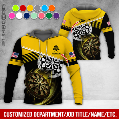 Customized Name & Text Darts Premium Hoodie, Custom National Flag, Darts Pattern Hoodie For Men & Women, Perfect Gift For Darts Lovers, Darts Player