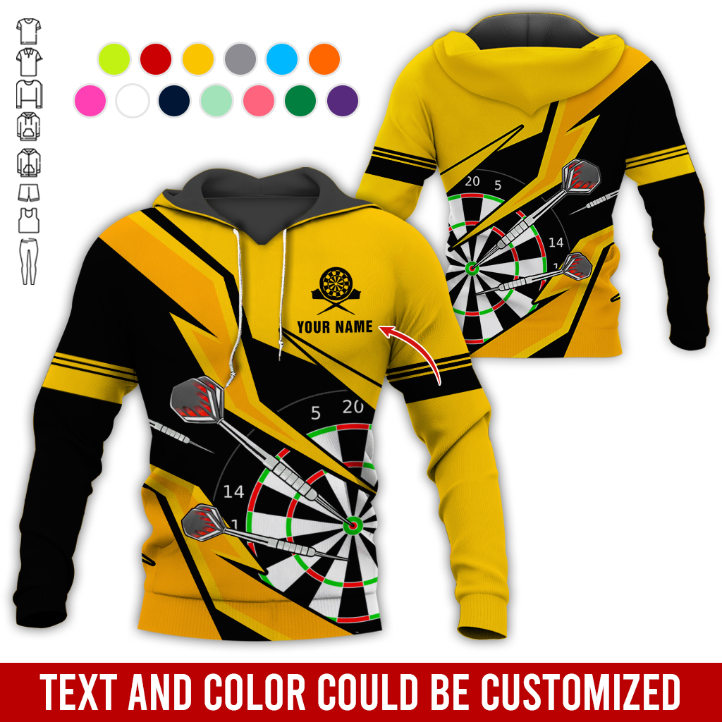 Customized Name Darts Premium Hoodie, Lightning Pattern Darts Hoodie For Men & Woman, Perfect Gift For Darts Lovers, Darts Player