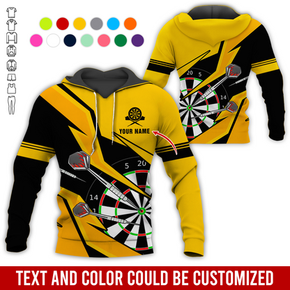 Customized Name Darts Premium Hoodie, Lightning Pattern Darts Hoodie For Men & Woman, Perfect Gift For Darts Lovers, Darts Player