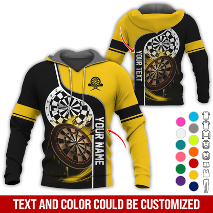 Customized Name & Text Darts Premium Hoodie, Darts Pattern Hoodie For Men & Women, Perfect Gift For Darts Lovers, Friend, Family