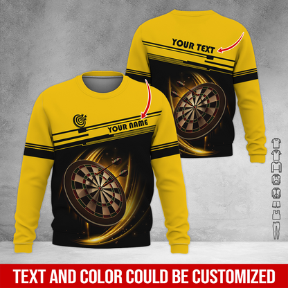 Customized Darts Sweatshirt, Personalized Name & Text Darts Sweatshirt, Darts Pattern Sweatshirt, Perfect Gift For Darts Lovers, Friend, Family