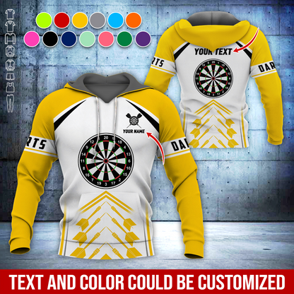 Personalized Darts Premium Hoodie, Dartsboards Pattern Hoodie White For Men & Women, Perfect Gift For Darts Lovers, Darts Player