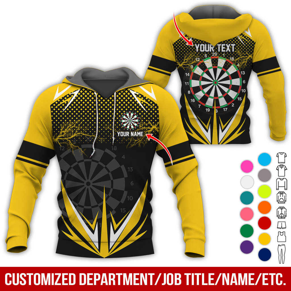 Customized American Flag Darts Premium Hoodie, Lightning & Spot Pattern Darts Hoodie, Perfect Gift For Darts Lovers, Friend, Family
