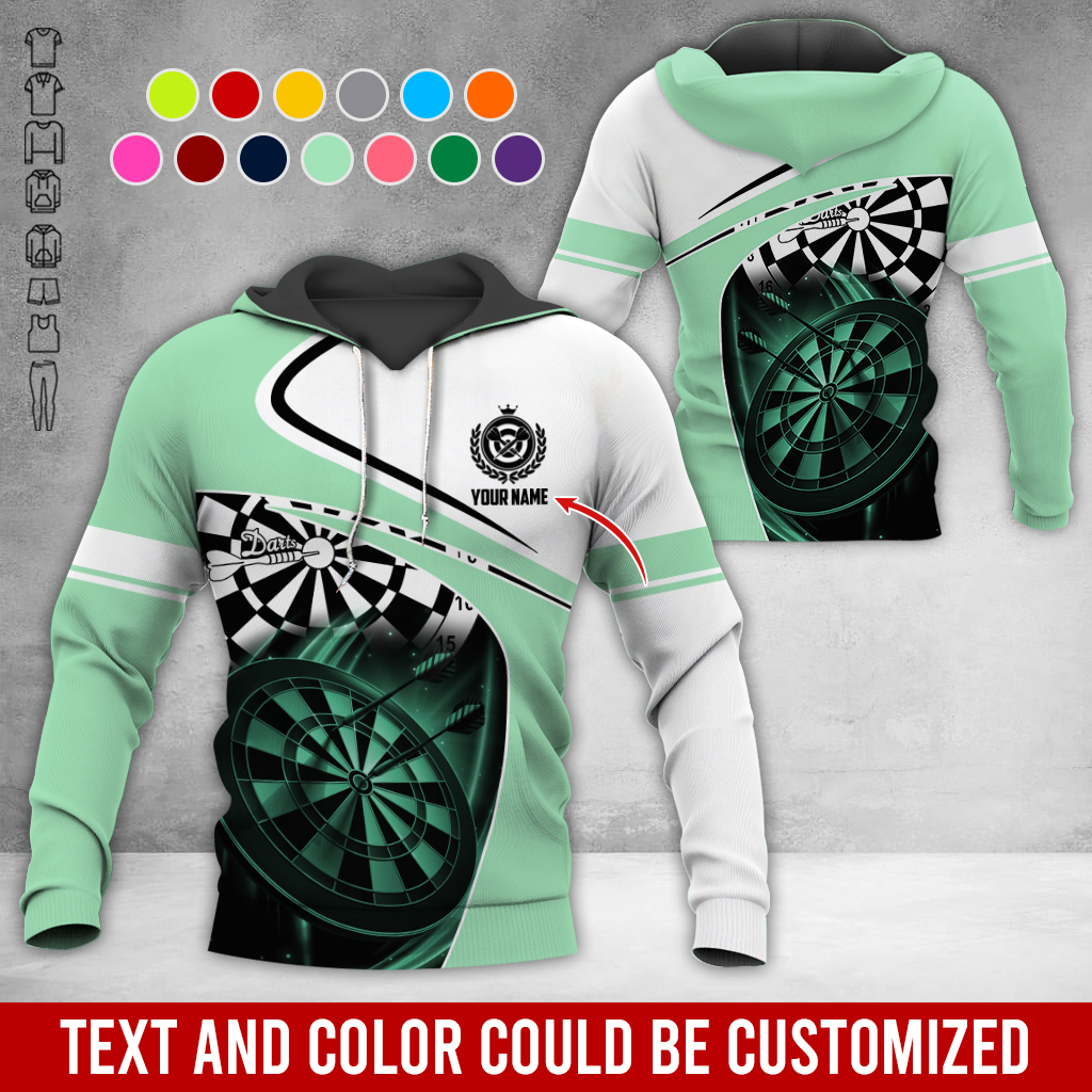 Customized Name Darts Premium Hoodie, Darts Is My Life White Hoodie, Perfect Gift For Darts Lovers, Friend, Family
