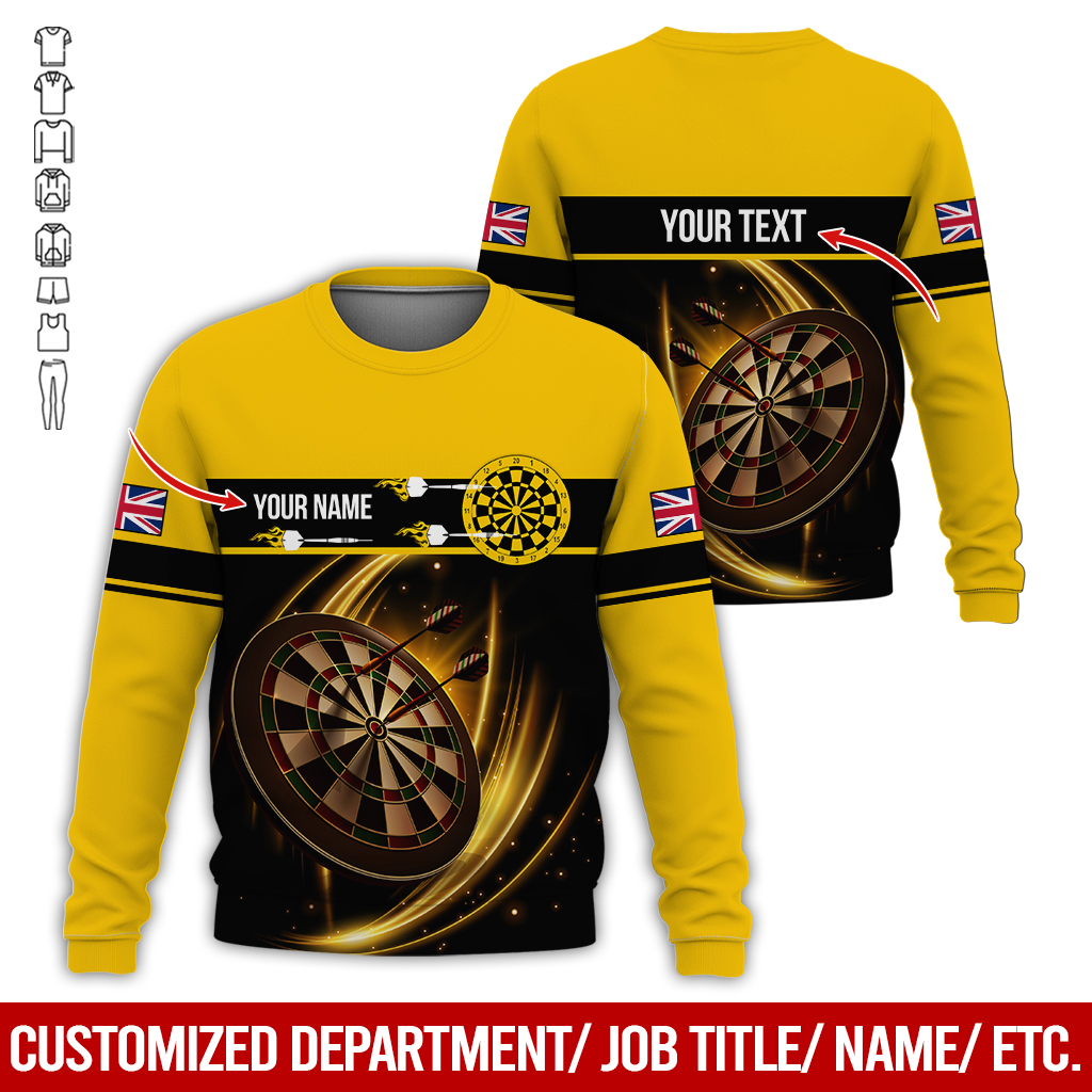 Customized Darts Sweatshirt, Personalized The National Flag Pattern Sweatshirt For Men & Women, Perfect Gift For Darts Lovers, Friend, Family