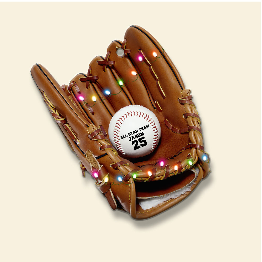 Custom Baseball Acrylic Ornament, Personalized Baseball Gear Catcher's Mitt Acrylic Ornament - Perfect Gift For Baseball Lover, Christmas, New Year