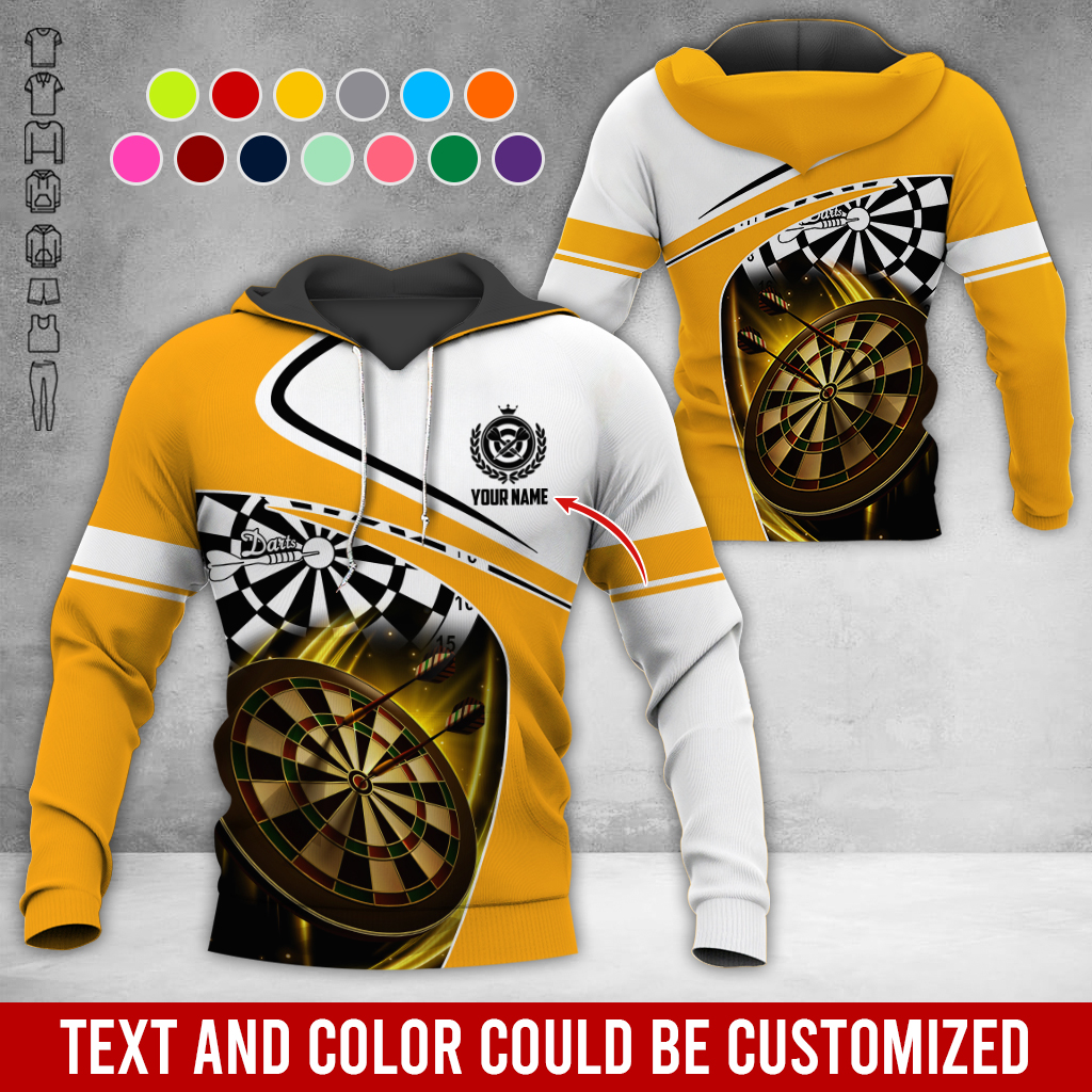 Customized Name Darts Premium Hoodie, Darts Is My Life White Hoodie, Perfect Gift For Darts Lovers, Friend, Family