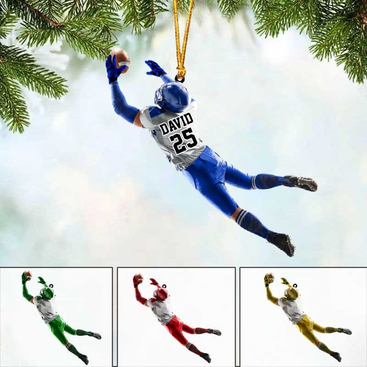 Custom Baseball Acrylic Christmas Ornament, Personalized Baseball Player Catch the Ball Christmas Ornament For Baseball Lover, Christmas