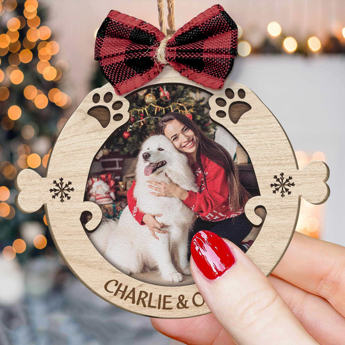 Personalized Wooden Dog Ornament, Custom Funny Dog Merry Woofmas Wooden Ornament For Christmas, Best Personalized Presents For Dog Lovers