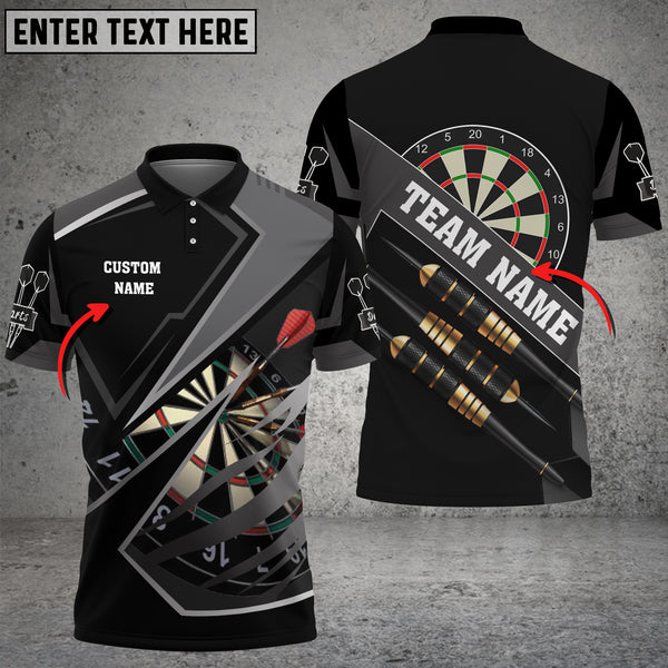 Personalized Darts Men Polo Shirt - Custom Name & Team Name Darts Polo Shirt For Darts Team, Darts Lover