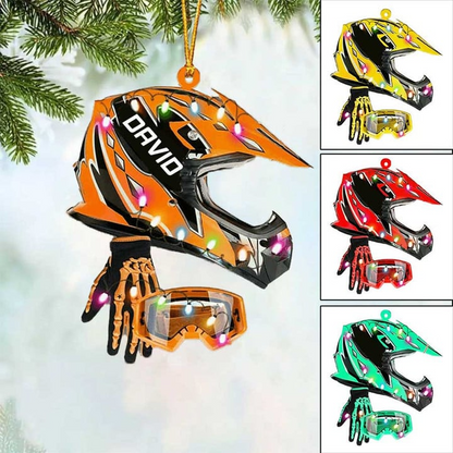 Custom Dirt Bike Acrylic Ornament, Personalized Dirt Bike Set Full Face Acrylic Ornament For Dirt Bike Lover, Christmas, New Year