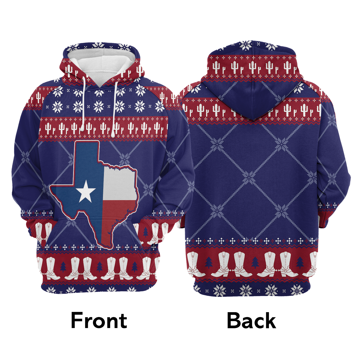 Texas Map Graphic Christmas Pullover Premium Hoodie, Perfect Outfit For Men And Women On Christmas New Year Autumn Winter