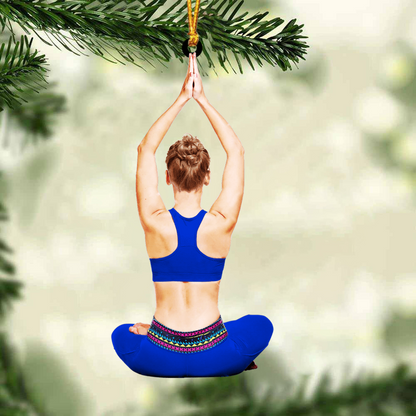 Custom Yoga Acrylic Christmas Ornament, Personalized Yoga Meditator Acrylic Ornament For Yoga Lover, Christmas, New Year