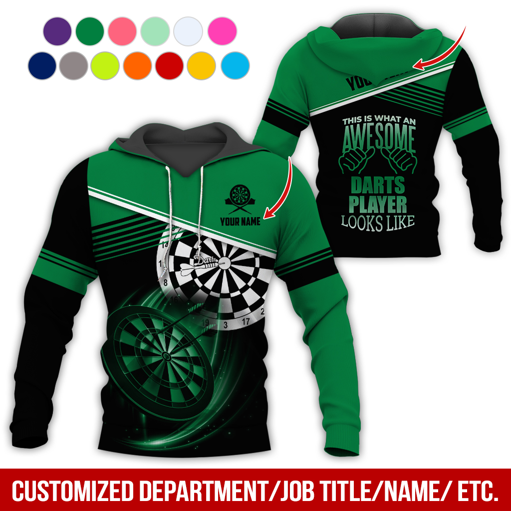 Customized Name & Text Darts Premium Hoodie, Darts Player Looks Like Hoodie, Perfect Gift For Darts Lovers, Darts Player