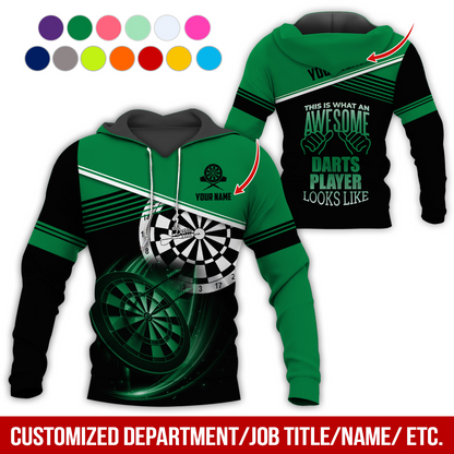 Customized Name & Text Darts Premium Hoodie, Darts Player Looks Like Hoodie, Perfect Gift For Darts Lovers, Darts Player