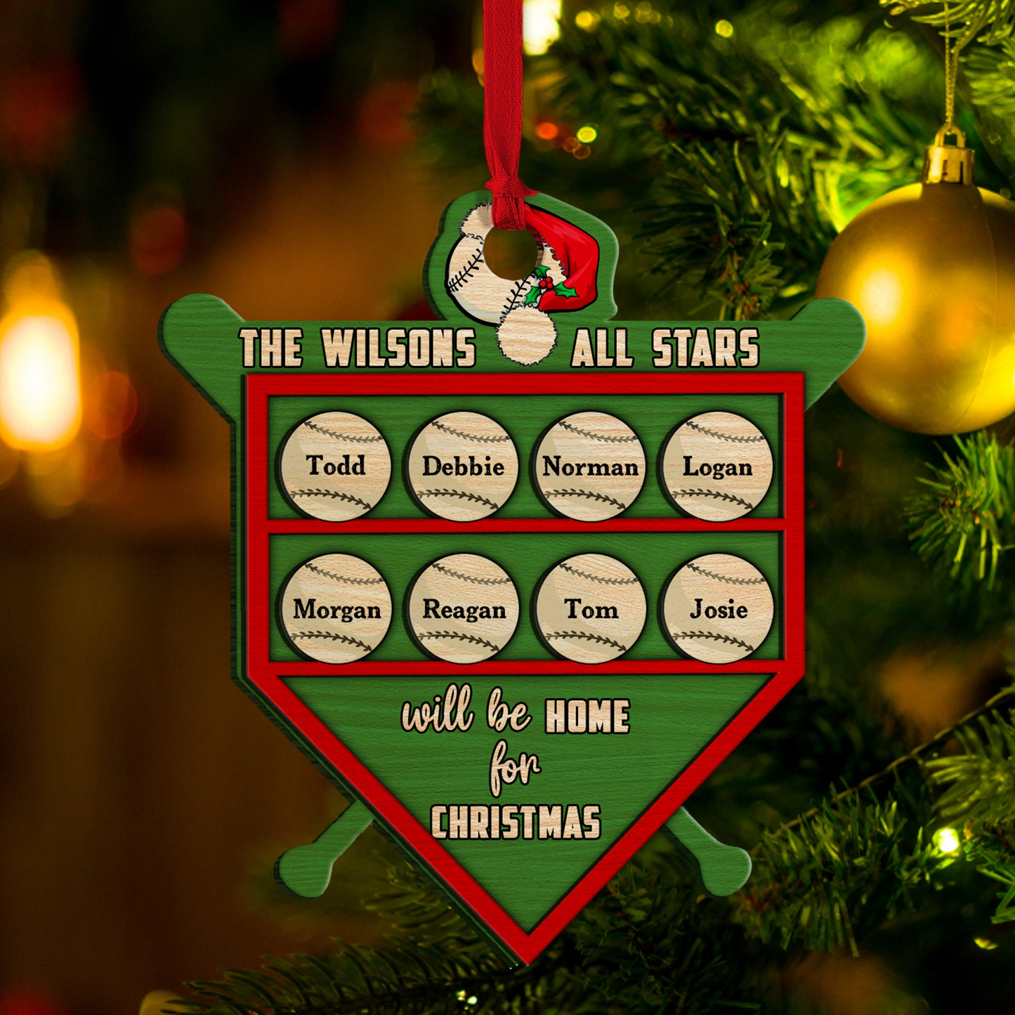 Custom Baseball Wooden Ornament, Personalized Baseball All Stars Will Be Home Wooden Ornament - Perfect Gift For Baseball Lover, Christmas, New Year