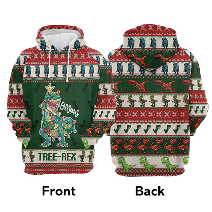 T-Rex Xmas Premium Christmas Hoodie, Christmas Tree Rex Unisex Hoodie For Men & Women - Perfect Gift For Christmas, T-Rex Lovers